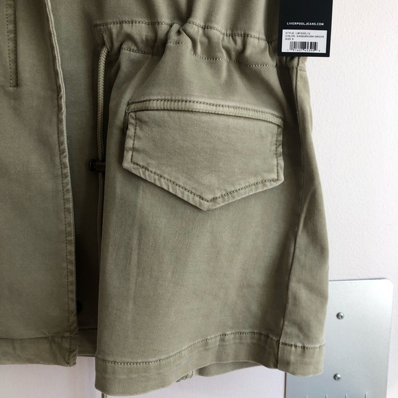 Liverpool Los Angeles Short Sleeve Cargo Jacket Sagebush Green Women Size S NWT - Picture 6 of 13